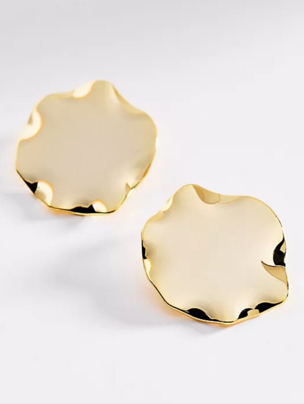 Anthropologie Round Post Earrings Gold